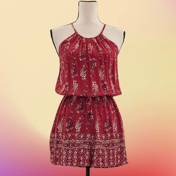 MOSSIMO Supply Co. Red Printed Romper Size Medium - Picture 12 of 12